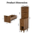 thumbnail image 2 of GODPAW Set of 2 Tall Narrow End Tables with Drawers, 7.8" Wide, Open Shelf and Fluted Panels, 43" H, for Small Spaces, 2 of 6