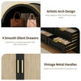 thumbnail image 6 of Armoire Wardrobe Closet with Drawers, Wood Bedroom Armoires and Wardrobes with Rattan Doors for Hanging Clothes, Arched Clothing Cabinet,Black, 6 of 10