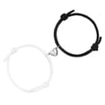 thumbnail image 1 of Pulseras magnéticas para pareja, 1/2 par de pulseras a juego, pulsera de cordón ajustable hecha a mano, pulseras de campana con corazón de amor, regalo, 1 of 5