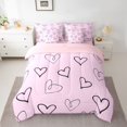 thumbnail image 2 of Homewish Graffiti Loves Pattern 7-Piece Twin Bedding Sets,Happy Valentine'S Day Bedding Comforter Set,Pink Black Sheet Sets For Girls Kids,Super Cozy Room Decor Reversible, 2 of 8