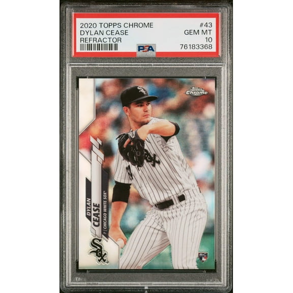 Graded 2020 Topps Chrome Dylan Cease #43 Refractor Rookie RC Baseball Card PSA 10 Gem Mint
