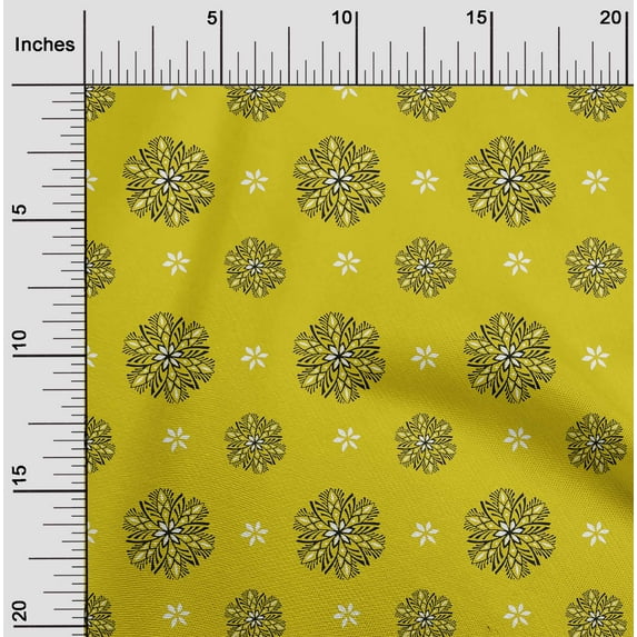 oneOone Cotton Poplin Fabric Floral Block Print Fabric By Yard 56 Inch Wide