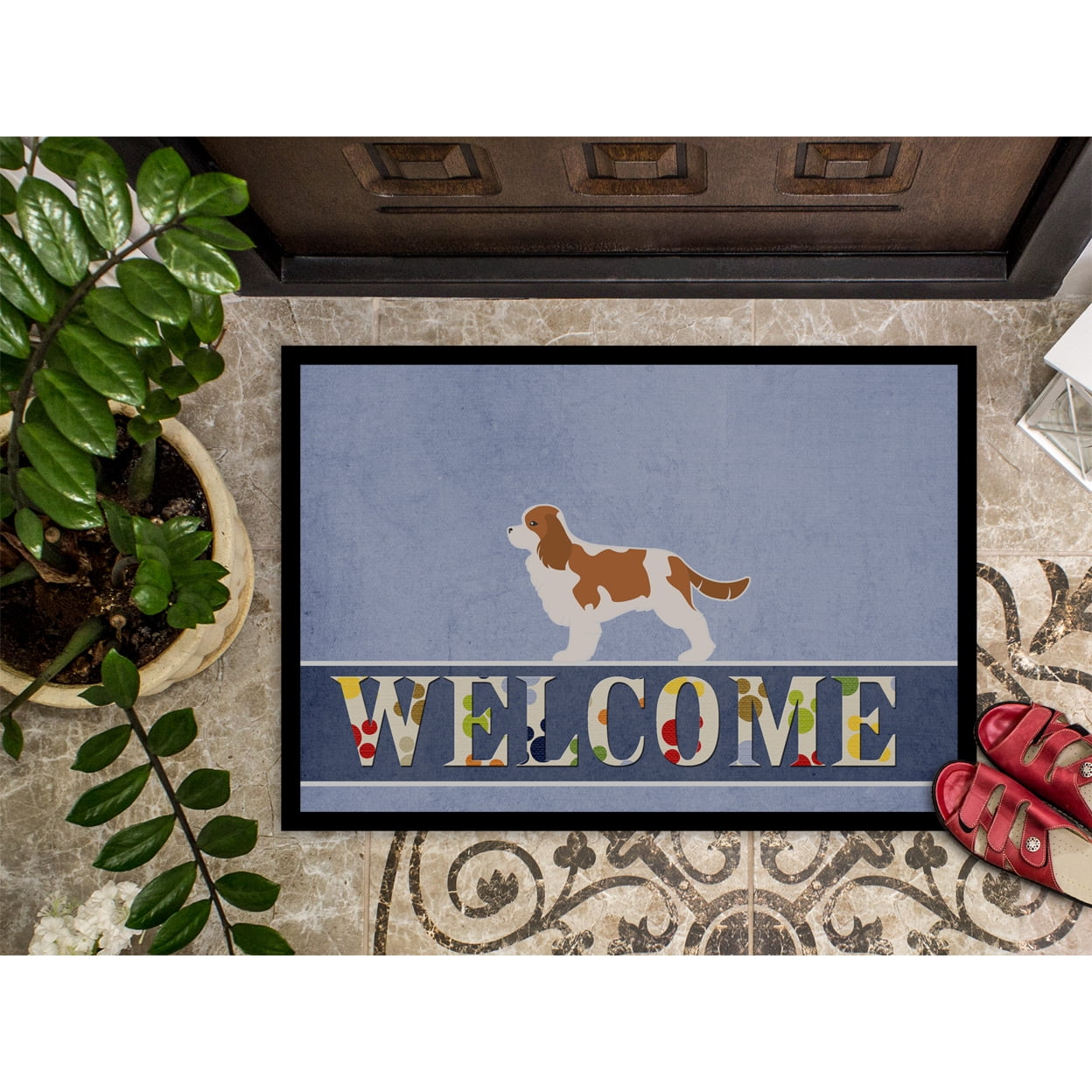 Carolines Treasures BB5553JMAT Cavalier King Charles Spaniel Welcome Door Mat Indoor Rug or Outdoor Welcome Mat 24x36