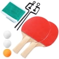 thumbnail image 1 of Ensemble de Raquettes de Ping-Pong Portables, Filet de Poteau de Ping-Pong, Raquettes de Ping-Pong de Qualité, Ensemble de Raquettes de Tennis de Table, Filet Extensible Réglable, Rouge et Noir, 1 of 5