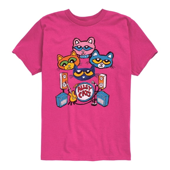 Pete the Cat - Alley Cats Heads - Youth Boys Short Sleeve Graphic T-Shirt