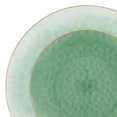 thumbnail image 2 of Disposable 10" Organic Hammered Collection Green with Gold RIM Plastic Diner/Meal Plates for Elegant parties, Weddings & All occasions.: 60CT, 2 of 5
