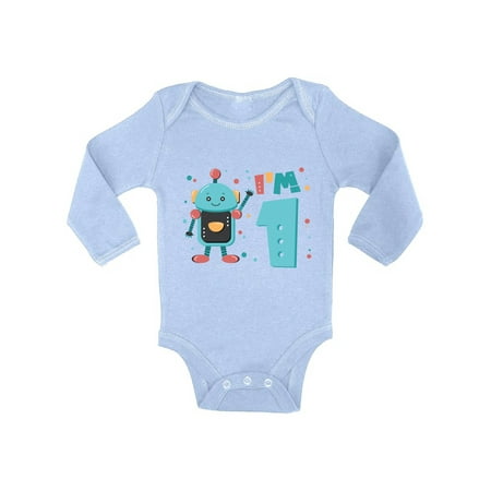 

Awkward Styles Robot One Piece Robot Birthday Baby Bodysuit Long Sleeve Robot Gifts for 1 Year Old First Birthday Baby Bodysuit 1 Year Old Clothes My 1st Birthday Gifts for Birthday Boy Birthday Gifts