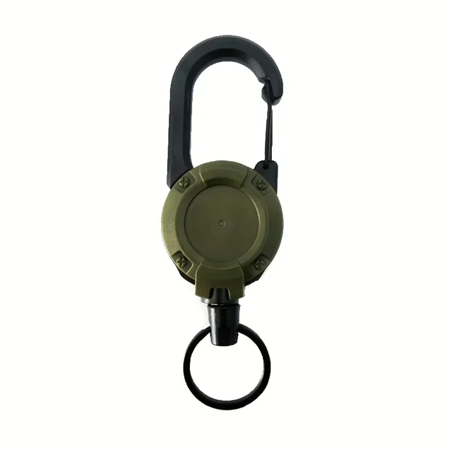 Porte-clés à Enrouleur de Badge Rétractable, Mousqueton Robuste avec Pince pour Clés, Cartes d'Identité et Sacs d'Extérieur