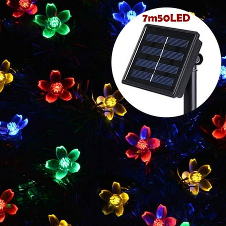 

7M 50Led Solar Powered Cherry Flowers Lights Garden Outdoor Yard Lawn Lamp Decor