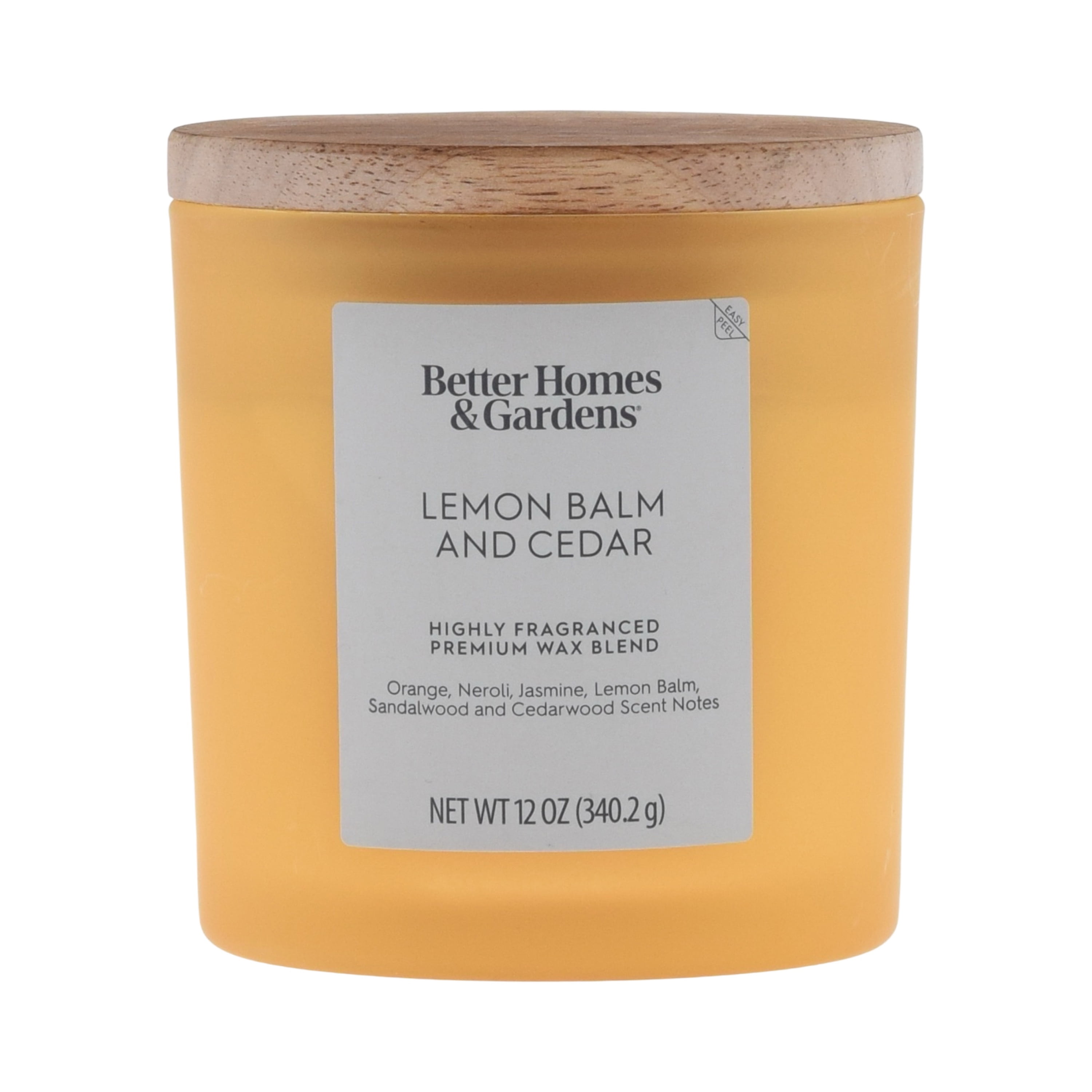 Better Homes and Gardens Lemon Balm and Cedar Scented 2-Wick Frosted Jar Candle 12oz.