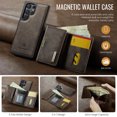 thumbnail image 6 of ELEHOLD Case for Samsung Galaxy S25, Magnetic 2 in 1 Detachable Leather Wallet Case with Card Holder & Stand,Coffee, 6 of 7