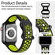 thumbnail image 2 of Correa para Apple Watch Band (Negro/Verde) 49 mm, 45 mm, 44 mm, 42 mm, Correa deportiva de silicona suave y transpirable para iWatch SE/Apple Watch Series 8 7 6 5 4 3 2 1, 2 of 5