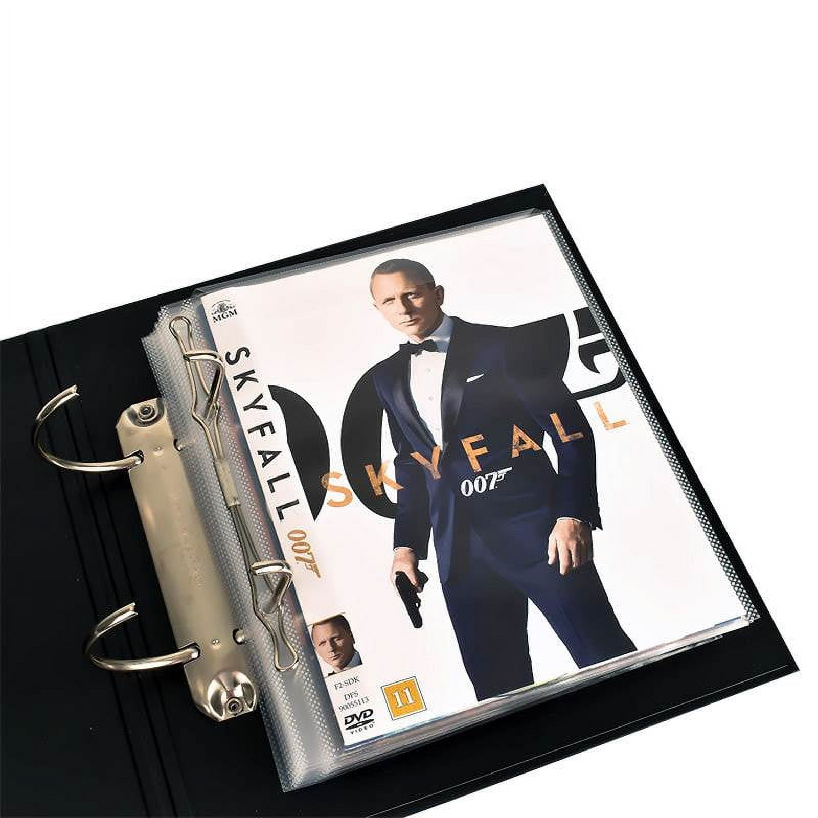 Djois® DVD Bundle, 100 Transparent Single DVD Sleeves/Pack , 4 Black DVD Binders (10264)