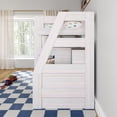 thumbnail image 6 of Modern Farmhouse Twin Over Twin Bunk Bed With Staircase, White Wash, 6 of 9