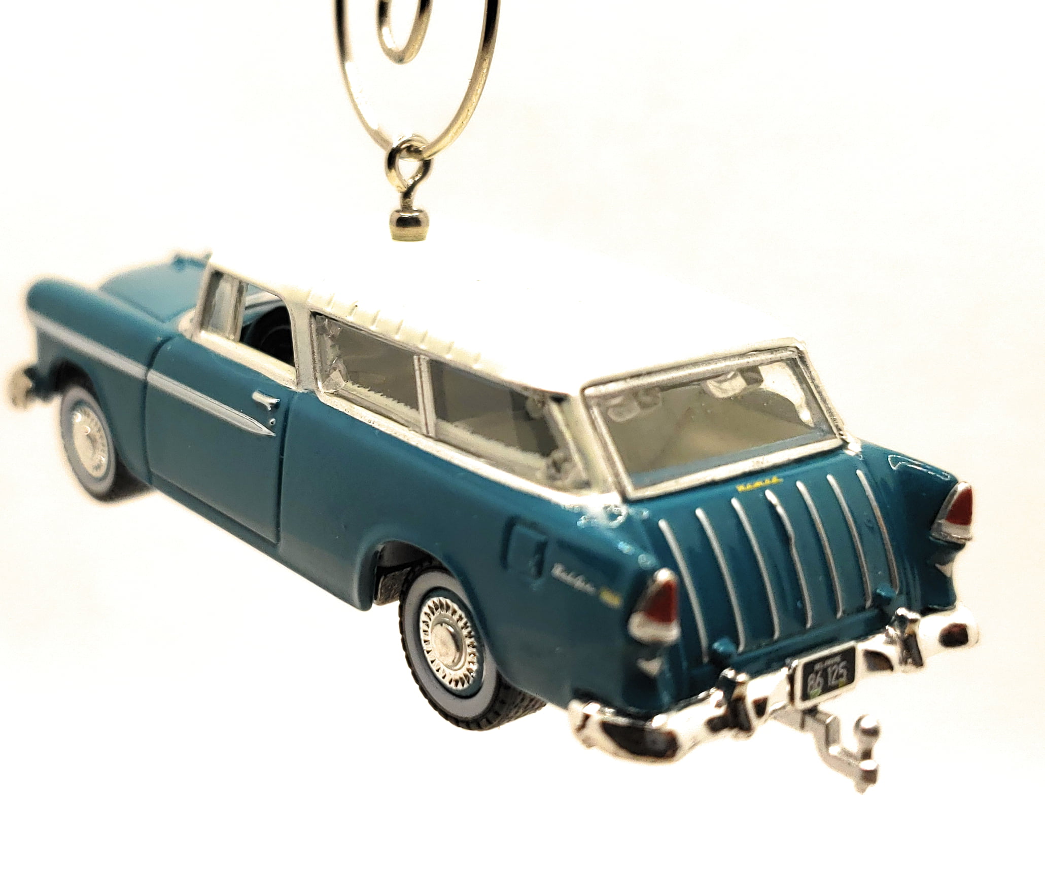 1955 Chevy Nomad Sation Wagon Christmas Ornament 1:64 Teal 