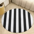 thumbnail image 6 of Black And White Vertical Stripes Round Carpet Circle Rug Outdoor Patio Area Rug Washable Large Area Rugs Hallway Room Decor Fitness Mats, 6 of 8