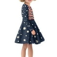 thumbnail image 2 of DISNIMO American Flag Dress Girls 3-4 Long Sleeve Dresses Kids Star Dress for Girls Casual Midi Dresses for Teen Girls Soft Dresses for Children Girl Dress Long Sleeve Skater Dress Girls School, 2 of 6