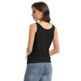 thumbnail image 6 of Women Banded Bottom Tank Tops Ribbed V Neck Sleeveless Casual Tops Summer Loose Fit Shirts, 6 of 6