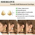 thumbnail image 6 of PRIYAL Trendy Gold Knot Earrings for Women Chunky Statement Drop Dangle Earrings Lightweight Hypoallergenic Fashion Gold Jewelry, 6 of 13