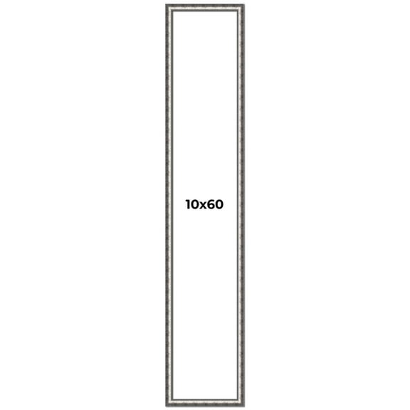 10x60 Frame Silver Real Wood Picture Frame Width 1.125 Inches | Interior Frame Depth 0.5 Inches |