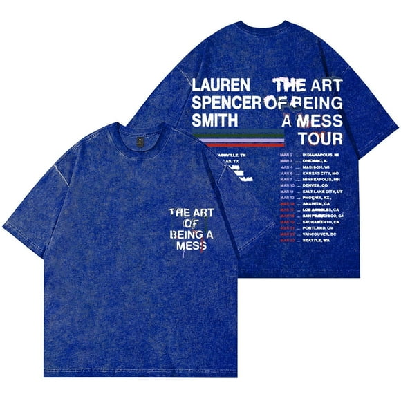 Lauren Spencer Smith l'Art d'Tre une Tournée de Désordre T-Shirts Unisexes en Coton à Manches Courtes, Style 4, TG