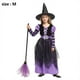 thumbnail image 2 of Disfraz de bruja de Halloween compatible con niñas Vestido de bruja de Halloween morado/negro, 2 of 5