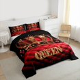 thumbnail image 3 of Castle Fairy Queen Crystal Crown 3 Pieces Queen Comforter Set for Girls,Happy Valentine's Day Ultra Soft Bedding Sets,Bling Love Heart Golden Glitter Bedding Comforter Set Breathable, 3 of 8