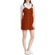 thumbnail image 1 of Vestido de tirantes ajustables para mujer Inspire Chic, por encima de la rodilla, con botones y bolsillos, talla XS, color rojo ladrillo, 1 of 5