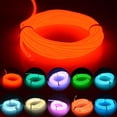 thumbnail image 1 of 1-5M Felexible Flash LED Neon Light Glow EL Strip Tube Wire Rope Battery Case New 2019, 1 of 5