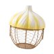 thumbnail image 2 of Soporte de cerámica, contenedor decorativo, cesta de hierro hueca tejida para huevos, almacenamiento de ajos. Amarillo, 2 of 9