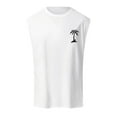 thumbnail image 4 of HCNTES Mens Beach Tank Top Summer Sleeveless Tee Shirt Gym Workout Tanks Sportswear Undershirt Running Vest(White,S), 4 of 4