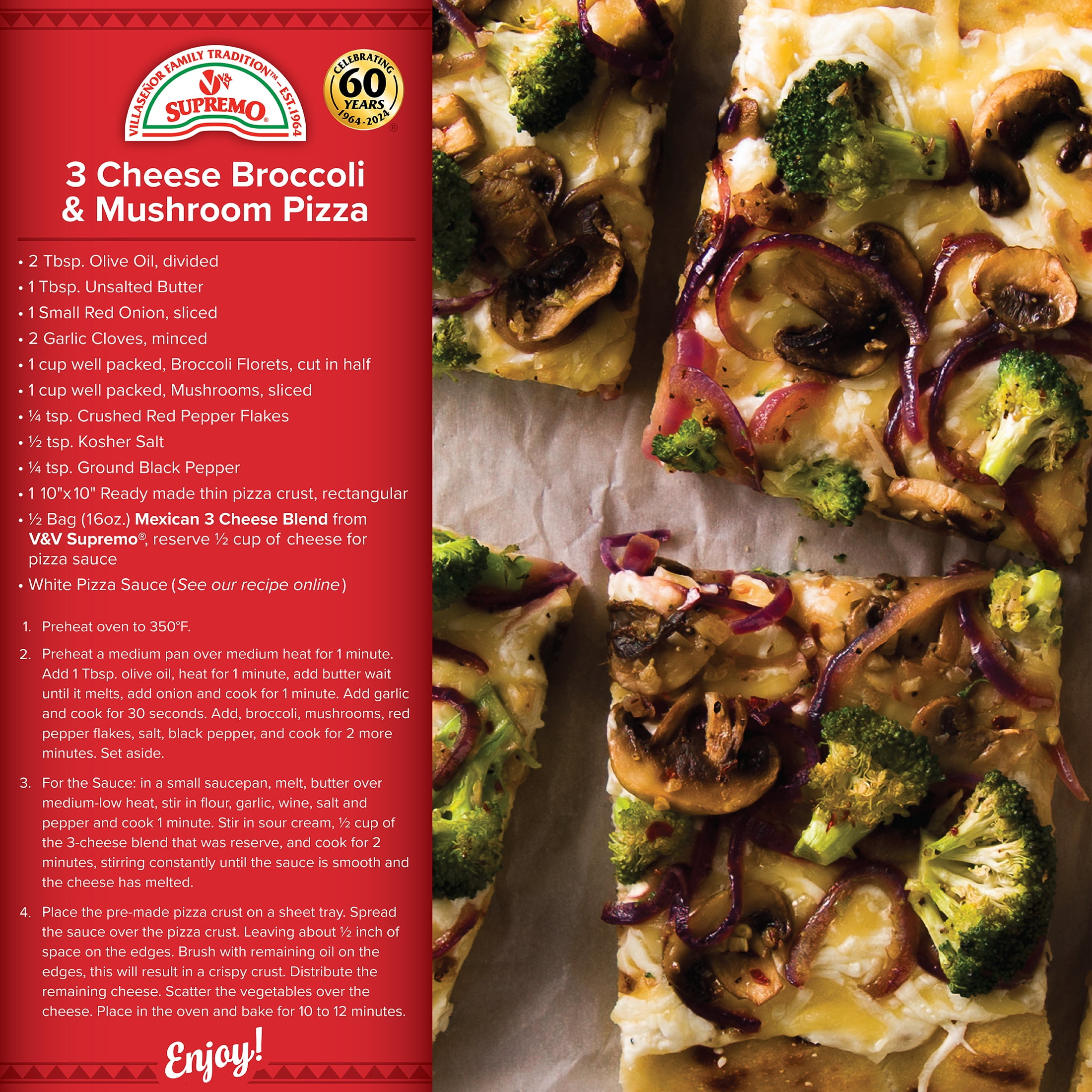 V&V Supremo Shredded Mexican 3 Cheese, Chihuahua, Oaxaca, and Cojita, Gluten-Free, 16 oz, Refrigerated