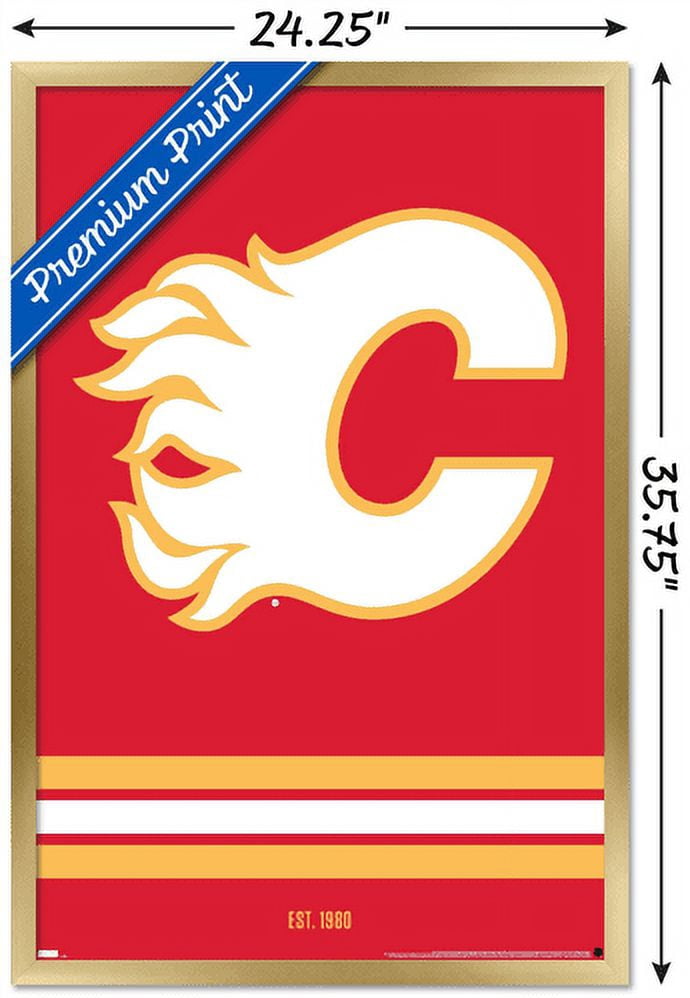 NHL Calgary Flames - Logo 21 Wall Poster, 22.375" x 34", Framed