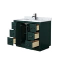 thumbnail image 3 of Wyndham Collection Miranda 42" Metal&Wood Single Bathroom Vanity in Green/Black, 3 of 6