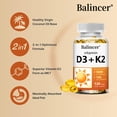 thumbnail image 5 of Balincer Vitamin D3 + K2 Supplement, 5000 IU D3 & 100 mcg K2, 120 Softgels, Supports Daily Nutritional Balance, 5 of 7