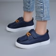 thumbnail image 4 of Toddler Boys Leather Casual Slip On Sneakers Adjustable Hook and Loop Walking Shoes Non Slip Lightweight Flat Daily Dress Shoes, 4 of 8