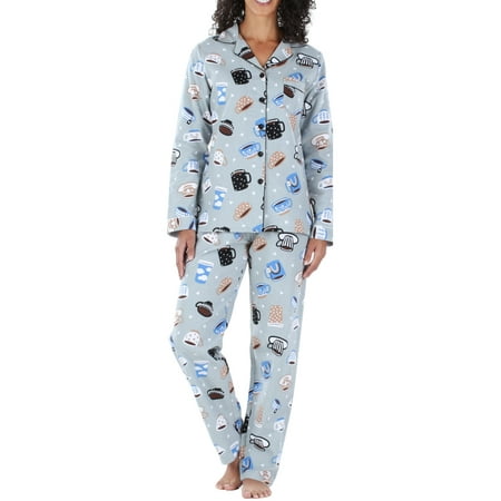 

PajamaMania Women and Women s Plus Long Sleeve Pajama 2-Piece Female Pant Set