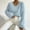Sky Blue, variant on Itsame Women Knitted Sweater V-Neck Knitted Sweaters Long Sleeves New Solid Color Sweatshirts Black Size S
