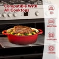 thumbnail image 5 of Enameled Oval Dutch Oven Pot , TAIMASI Cast Iron Dutch Oven with Dual Handles and Lid, Non-stick Enamel Coated Cookware for Bread Baking, Cooking, Frying, Oven Safe, Red, 5 of 6