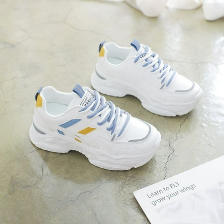

Women‘s Casual Shoes Color-block Lace-up Chunky Sneakers