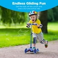 thumbnail image 3 of WYDK Kids Mini Kick Scooter Toy w/ Light-Up Wheels, Height Adjustable T-Bar, Foot Break - Blue, 3 of 13