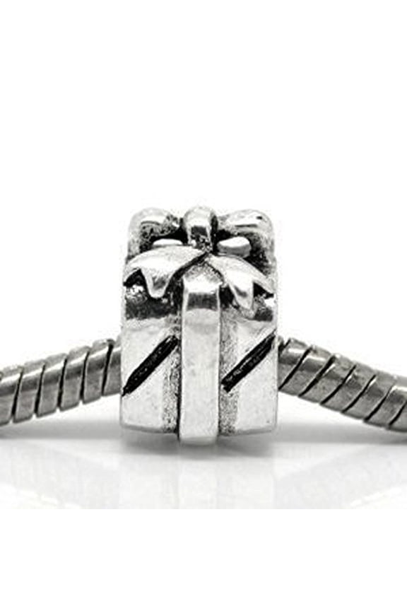 Present Gift Box Charm Spacer Beads For Snake Chain Charm Bracelet