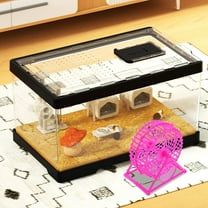 LOLIPPYY Rosy ABS Dwarf Hamster Exercise Wheel for Indoor Small Pets, Fitness Toy, 1 Set