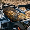 thumbnail image 4 of Renewold All-Weather ATV Seat Cover 25x10 Inch, Waterproof Heavy Duty 4 Wheeler Seat Cover ATV Accessories Decor for Yamaha Raptor 700, Polaris Sportsman 450/750, Deer Camo Hunting Forest Yellow, 4 of 7