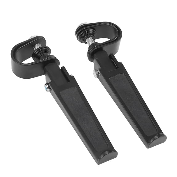 Pair Motorcycle Foot Pegs with U Clamp Replacement Black for Harley