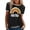 C-Black66, variant on DHFJKG T Shirts For Women Summer Rainbow Letter Print Short Sleeve Casual Tunic Crewneck Loose Fit Tees Versatile Tops