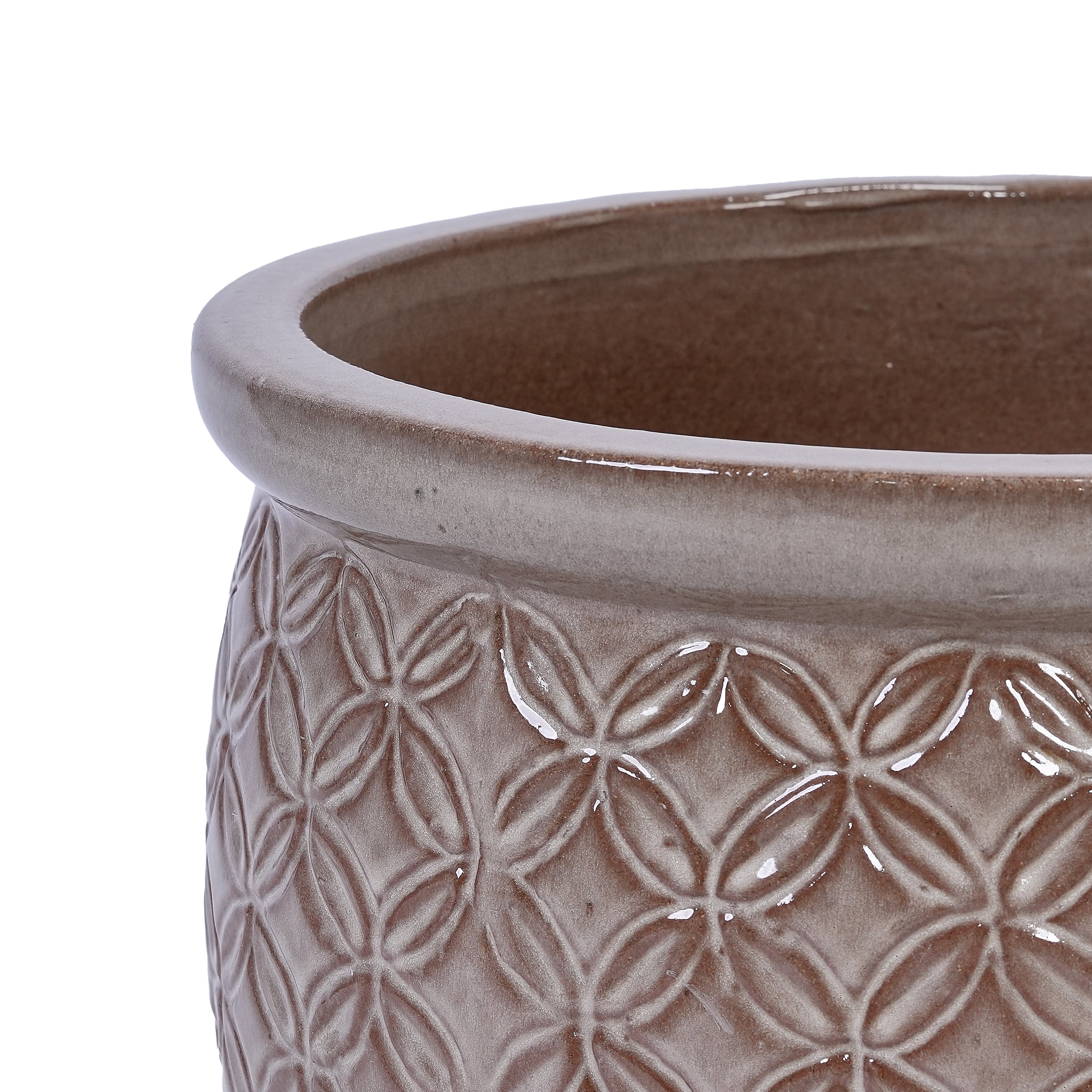 MAYEERTY 3 Pack Ceramic Plant Pots, Planter for Indoor Outdoor Patio, Garden, Yellow