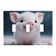 thumbnail image 2 of Dailycode Light Switch Plate Covers 2 Gang Wall Plate Plastics Outlet Covers for Kitchen Home Office Decor Cute Pig and Flower Petals, 2 of 8