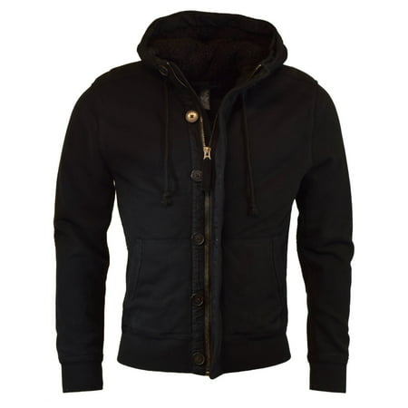 Polo Ralph Lauren Men's Hoodie Fleece Zip/Button Front Jacket-Black-$395