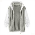 thumbnail image 3 of XXWXYD Kids Color-Bloc𝗄 Hooded Zip Up Jacket Lightweight Athletic Long Sleeve Sweatshirt Fashion Outerwear For Girls Boys 4-15Y Fall Sports School Clothing, 3 of 4
